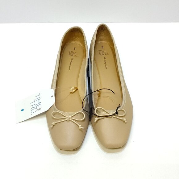 Time And Tru Bow Ballet Flats Slip On Size 9 Synthetic Comfortable Everyday Wear - Picture 4 of 9